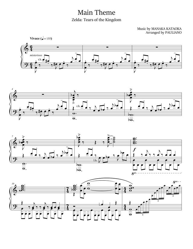 Main Theme sheet music cover