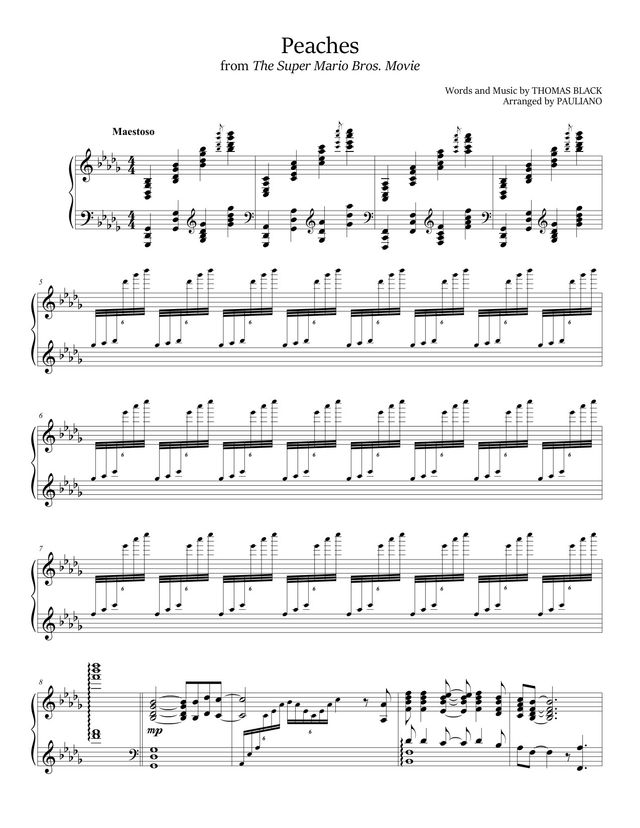 Peaches sheet music cover