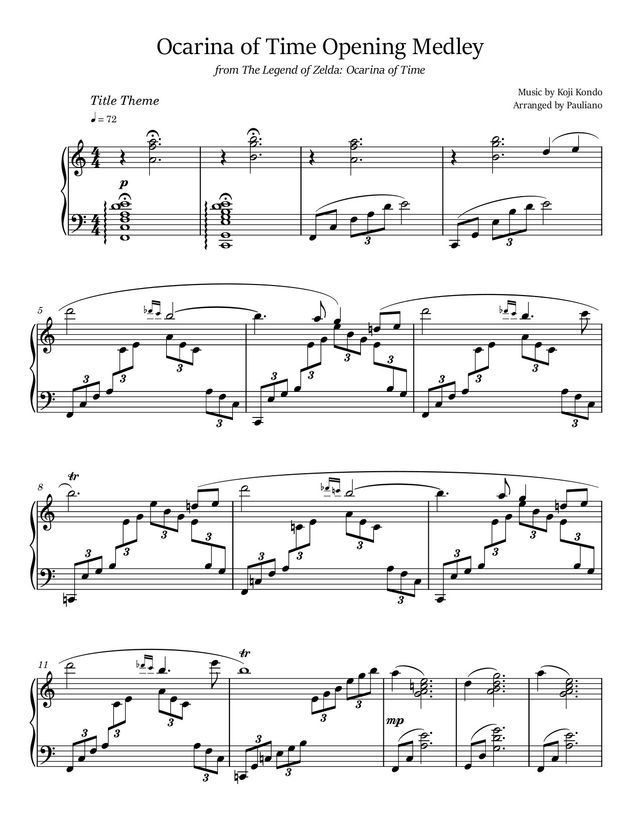 Opening Medley — piano sheet music preview