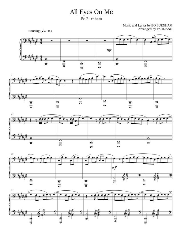 All Eyes On Me sheet music cover