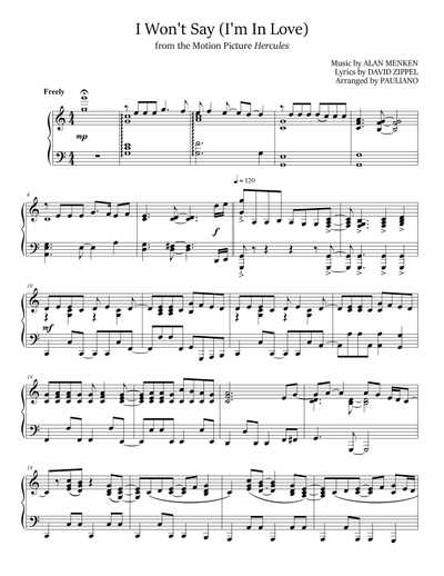 I Won't Say (I'm In Love) Sheet Music
