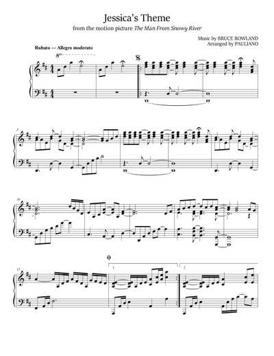Jessica's Theme (Breaking In The Colt) Sheet Music