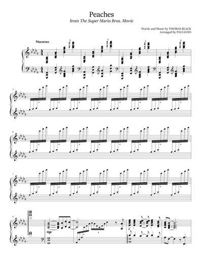 Jack Black — Peaches (Piano Sheet Music) in 2023